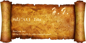 Hüttl Ida névjegykártya